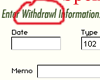 Check Register - Enter Withdrawal